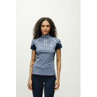 Polo 1/4 Reißverschluss Horseware Stamina Kurzarm Blau Polo 1/4 Reißverschluss Horseware Stamina Kurzarm Blau