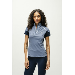 Polo 1/4 Reißverschluss Horseware Stamina Kurzarm Blau Polo 1/4 Reißverschluss Horseware Stamina Kurzarm Blau