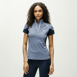 Polo 1/4 Reißverschluss Horseware Stamina Kurzarm Blau Polo 1/4 Reißverschluss Horseware Stamina Kurzarm Blau