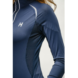 Polo 1/4 Reißverschluss Horseware Stamina Langarm Marine Marineblau Polo 1/4 Reißverschluss Horseware Stamina Langarm Marine Marineblau