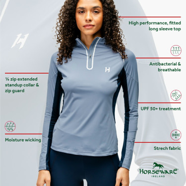 Polo 1/4 Reißverschluss Horseware Stamina Langarm Polo 1/4 Reißverschluss Horseware Stamina Langarm