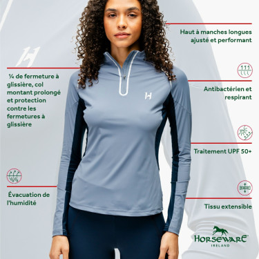 Polo 1/4 Reißverschluss Horseware Stamina Langarm Polo 1/4 Reißverschluss Horseware Stamina Langarm