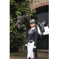 Turnierpolo Horseware AA Alcina Langarm Holzkohle Grau