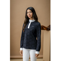 Turnierpolo Horseware AA Alcina Langarm Holzkohle Grau