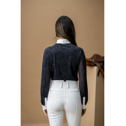 Turnierpolo Horseware AA Alcina Langarm Holzkohle Grau