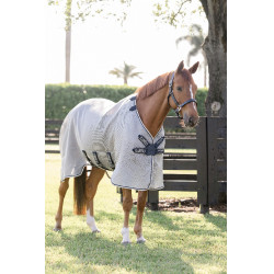 Fliegenschutzdecke Horseware Rambo Protector Fieldsafe Silber / Marineblau