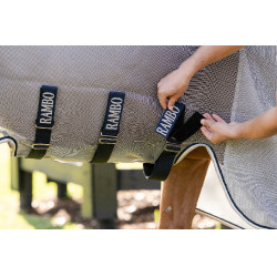 Fliegenschutzdecke Horseware Rambo Protector Fieldsafe Silber / Marineblau