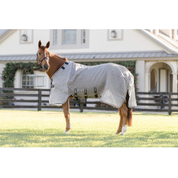 Fliegenschutzdecke Horseware Rambo Protector Fieldsafe Silber / Marineblau