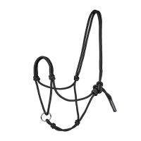 Knotenhalfter Waldhausen mit abnehmbarem Ring Schwarz