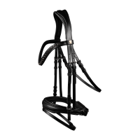 Lackriemen lackiert Waldhausen S-Line Blackshine kombiniertem Reithalfter Pullback Schwarz