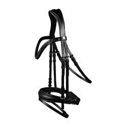 Lackriemen lackiert Waldhausen S-Line Blackshine kombiniertem Reithalfter Pullback Schwarz