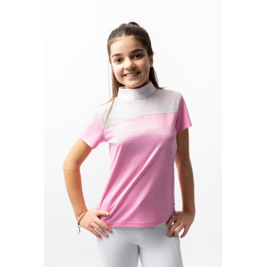 Turnier-Poloshirt Horze Kaya Kinder Strass Turnier-Poloshirt Horze Kaya Kinder Strass