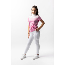 Turnier-Poloshirt Horze Kaya Kinder Strass Rosen-Begonie