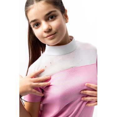 Turnier-Poloshirt Horze Kaya Kinder Strass Turnier-Poloshirt Horze Kaya Kinder Strass