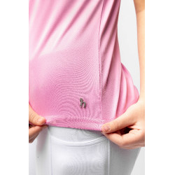 Turnier-Poloshirt Horze Kaya Kinder Strass Rosen-Begonie