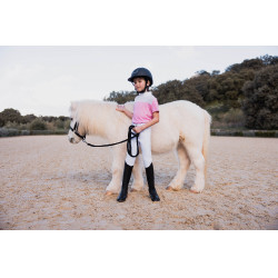 Turnier-Poloshirt Horze Kaya Kinder Strass Rosen-Begonie