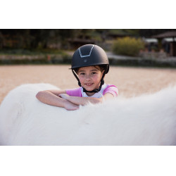 Turnier-Poloshirt Horze Kaya Kinder Strass Rosen-Begonie