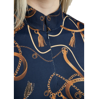 Kurzarm-Poloshirt Montar mit Haily Bridle Druck für Damen Marine Marineblau