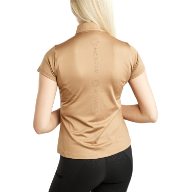 Kurzärmliges Trainings-T-Shirt Montar MoElaine mit gelasertem Logo für Damen Latté Kurzärmliges Trainings-T-Shirt Montar MoElaine mit gelasertem Logo für Damen Latté