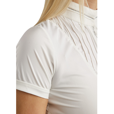 Elegantes Polo Montar MoZitta Pintucks und Gunmetal-Kristalle Damen Elegantes Polo Montar MoZitta Pintucks und Gunmetal-Kristalle Damen