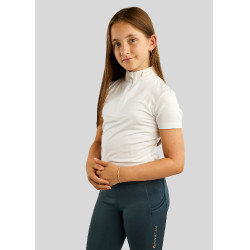 Polo mit Reißverschluss Montar MoKlara Kurzarm Junior mit Roségold-Druck