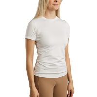 Kurzarm-T-Shirt aus Strick Montar MoStella mit gelasertem Logo für Damen