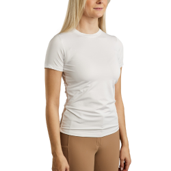 Kurzarm-T-Shirt aus Strick Montar MoStella mit gelasertem Logo für Damen
