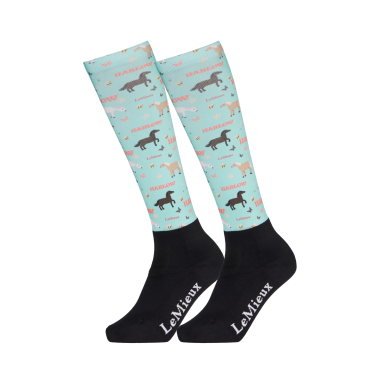Harlow Mini LeMieux Froostie Pony bedruckte Socken Blauer Topas