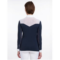 LeMieux Emily Turnierpolo mit langen Ärmeln Marine Marineblau