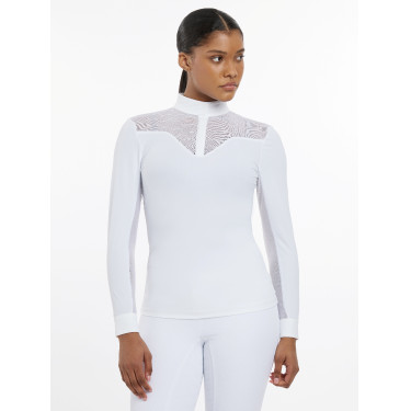 LeMieux Emily Turnierpolo mit langen Ärmeln Weiß Wei&szlig;