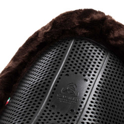 Acavallo Classic Gel Stoßdämpfer mit Lammfell Schwarz / braune Wolle