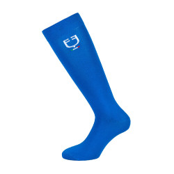 Technische elastische Socken mit italienischer Flagge Equestro Blau aus Savoyen