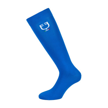 Technische elastische Socken mit italienischer Flagge Equestro Blau aus Savoyen