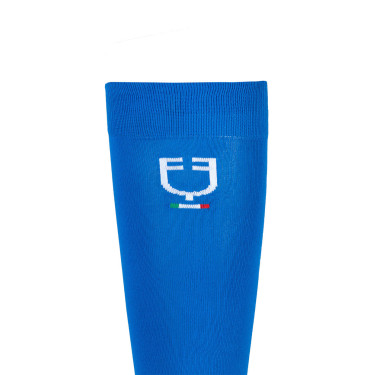 Technische elastische Socken mit italienischer Flagge Equestro Blau aus Savoyen
