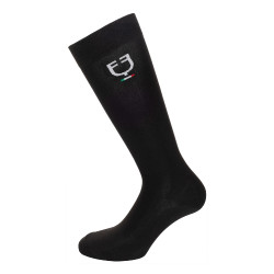 Technische elastische Socken mit italienischer Flagge Equestro Schwarz