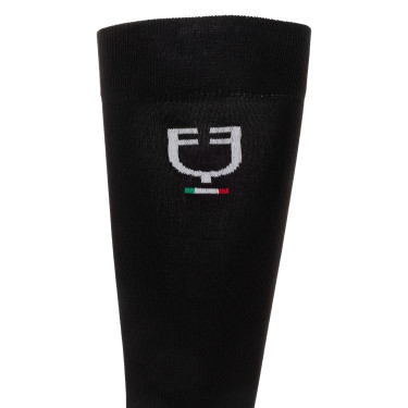 Technische elastische Socken mit italienischer Flagge Equestro Schwarz