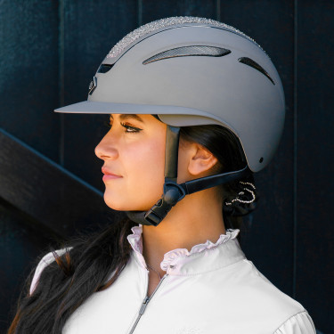 Imperial Riding Olania Deluxe Reithelm mit großem Visier Grau