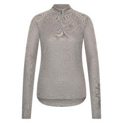 Langarm-Poloshirt Imperial Riding Parla Damen Holzkohle Grau