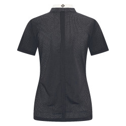Wettkampf-Poloshirt Mesh Imperial Riding Grandprix Kurzarm Damen Schwarz