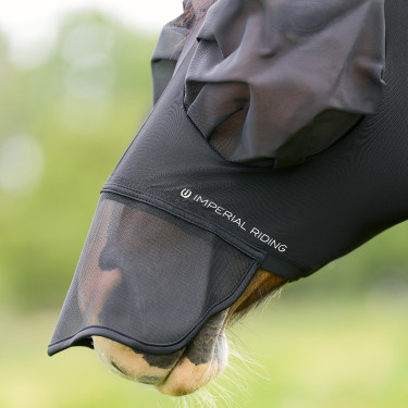 Fliegenmaske mit Nase Imperial Riding Trail ride Schwarz