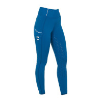 Damen-Reitleggings mit Vollbesatz Classic Equestro Korallenblau