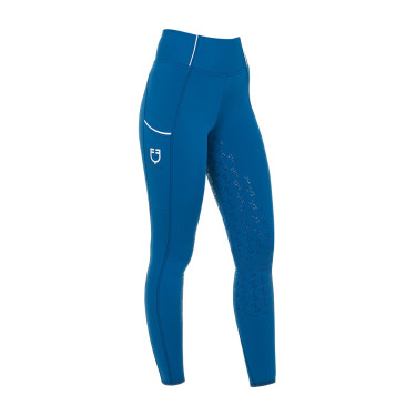 Damen-Reitleggings mit Vollbesatz Classic Equestro Korallenblau