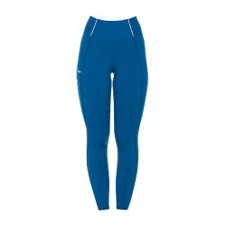 Damen-Reitleggings mit Vollbesatz Classic Equestro Korallenblau