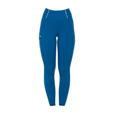 Damen-Reitleggings mit Vollbesatz Classic Equestro Korallenblau