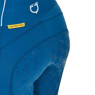 Damen-Reitleggings mit Vollbesatz Classic Equestro Korallenblau