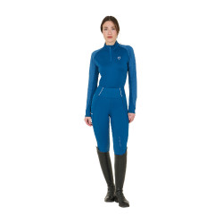 Damen-Reitleggings mit Vollbesatz Classic Equestro Korallenblau