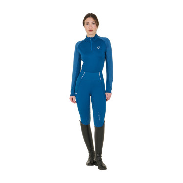 Damen-Reitleggings mit Vollbesatz Classic Equestro Korallenblau
