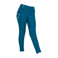 Mädchen-Leggings mit Grip und Equestro-Logo Korallenblau