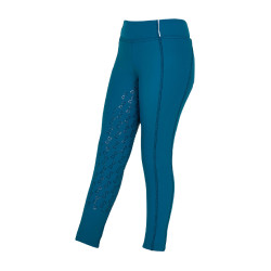 Mädchen-Leggings mit Grip und Equestro-Logo Korallenblau
