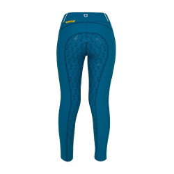 Mädchen-Leggings mit Grip und Equestro-Logo Korallenblau